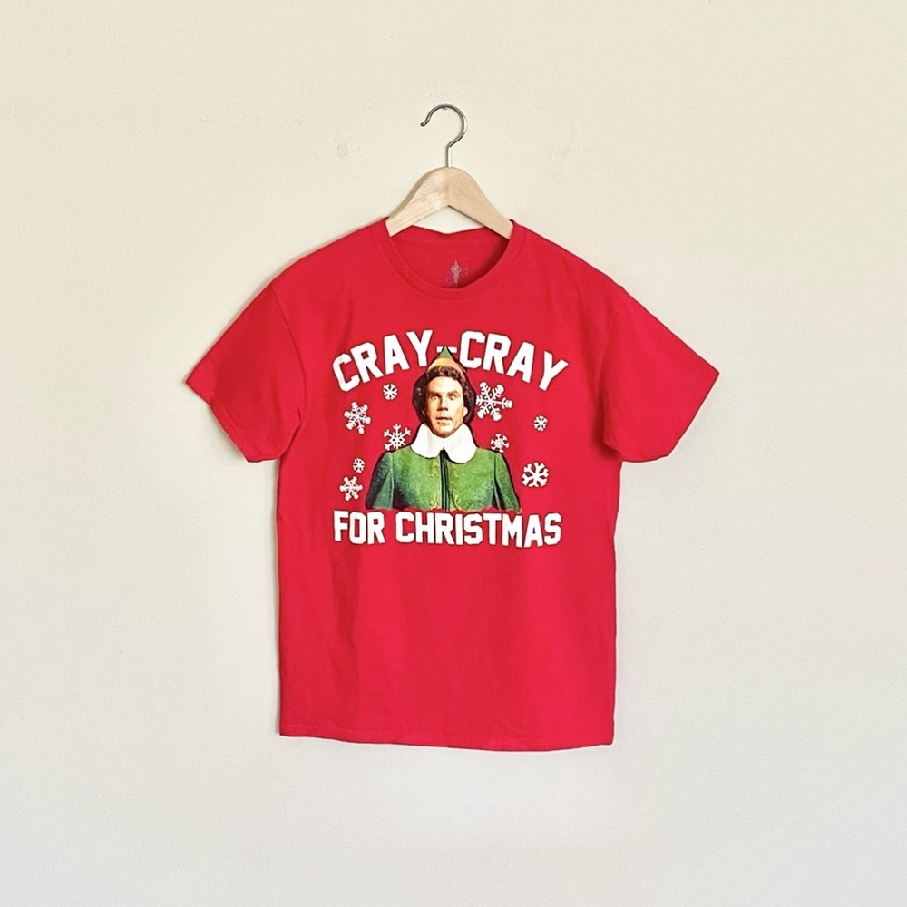 ELF Movie “Cray-Cray For Christmas” Graphic Red T Shirt Adult size Medium